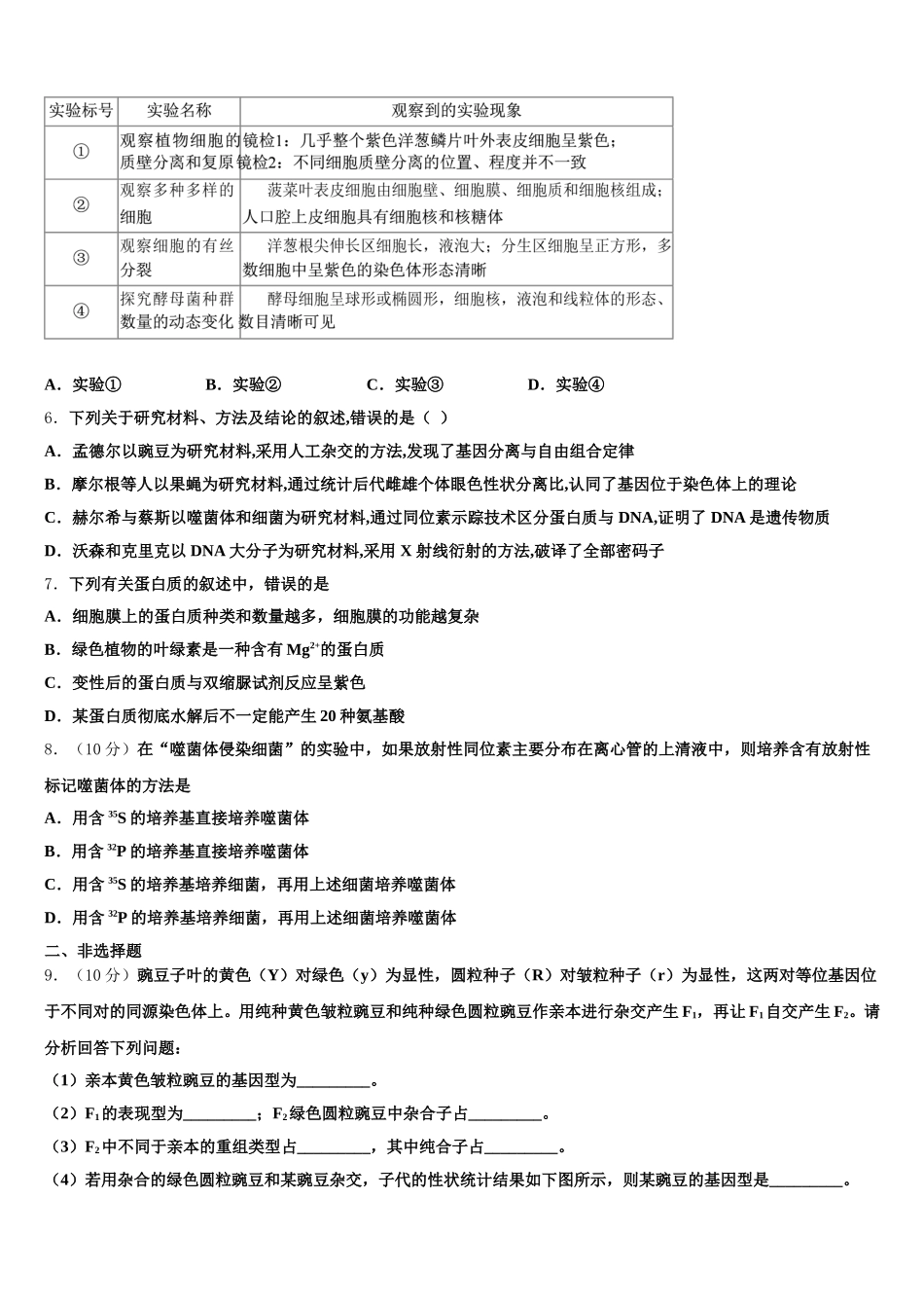 2025年江苏省南通市通州区、海安县生物高一第二学期期末经典试题含解析_第2页