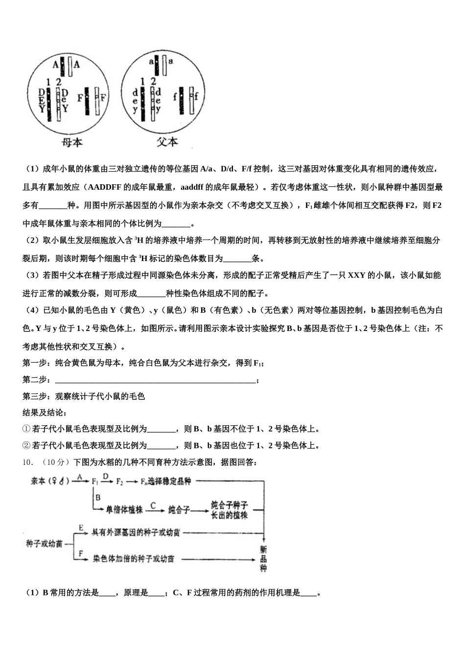 江苏省连云港市灌云县2025届生物高一下期末质量检测模拟试题含解析_第3页