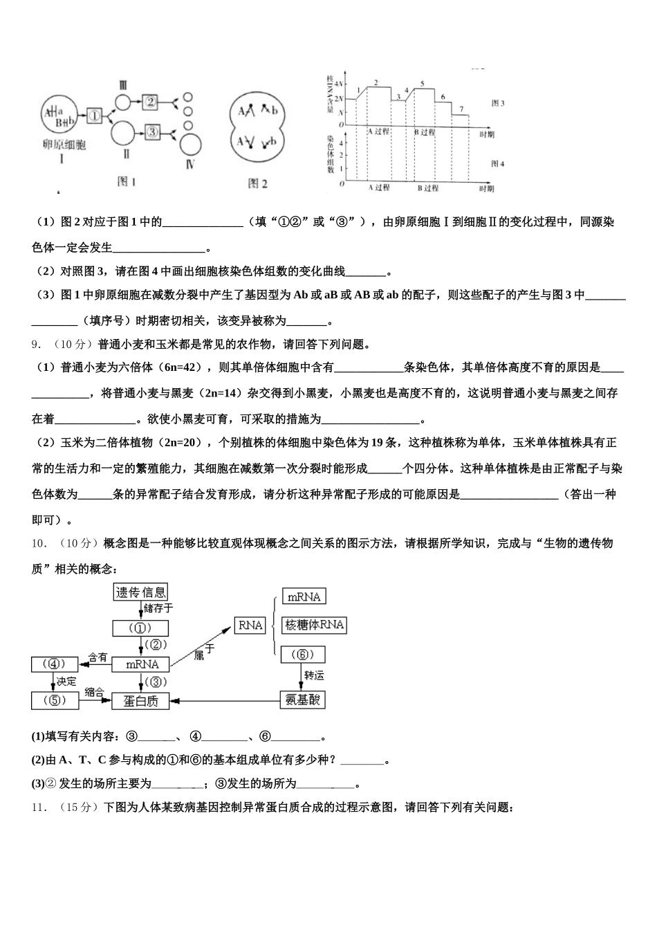 江苏省海安市南莫中学2025年高一生物第二学期期末考试模拟试题含解析_第3页