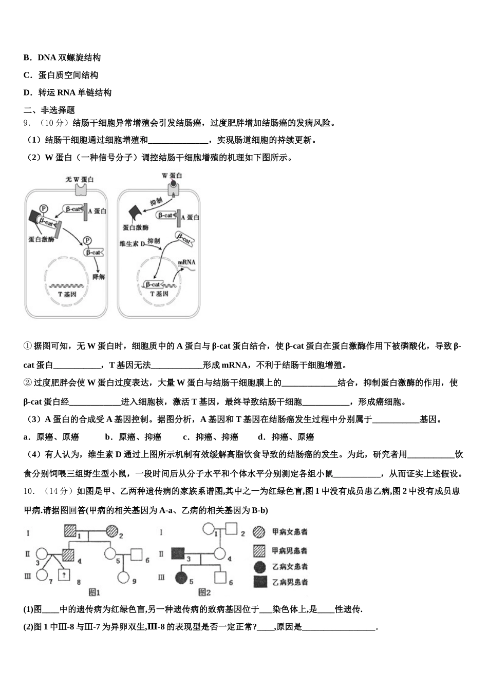 2024-2025学年江苏省南师附中高一下生物期末经典模拟试题含解析_第3页