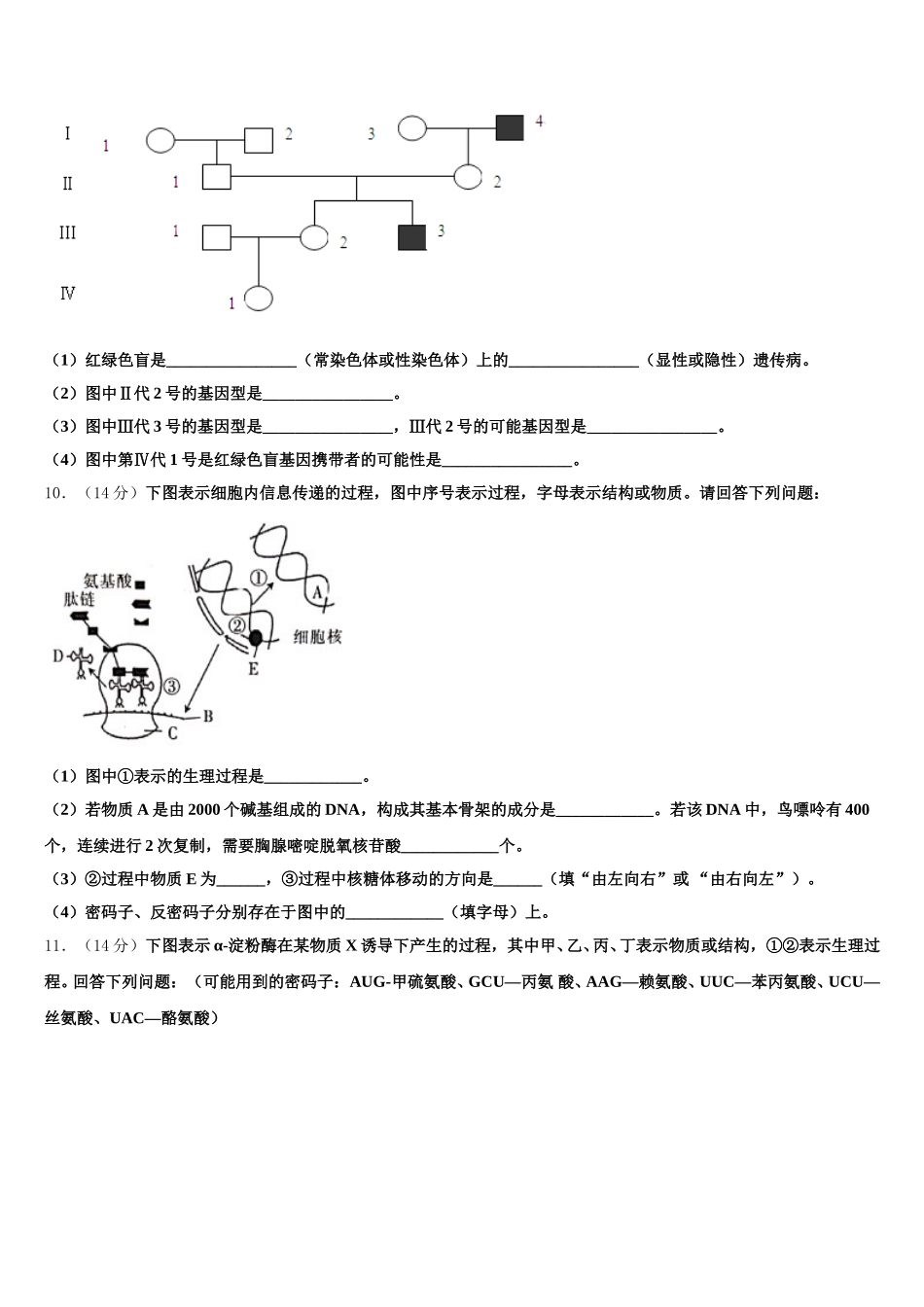 江苏省南京市金陵中学、海安高级中学、南京外国语学校2025年生物高一下期末联考试题含解析_第3页