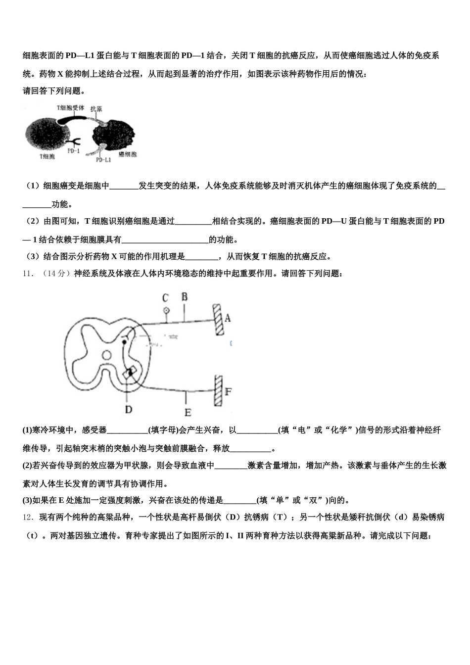 2025届江苏省淮安市盱眙中学生物高一下期末检测试题含解析_第3页