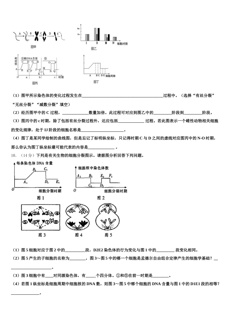 2024-2025学年江苏省盐城市射阳中学高一下生物期末学业水平测试模拟试题含解析_第3页