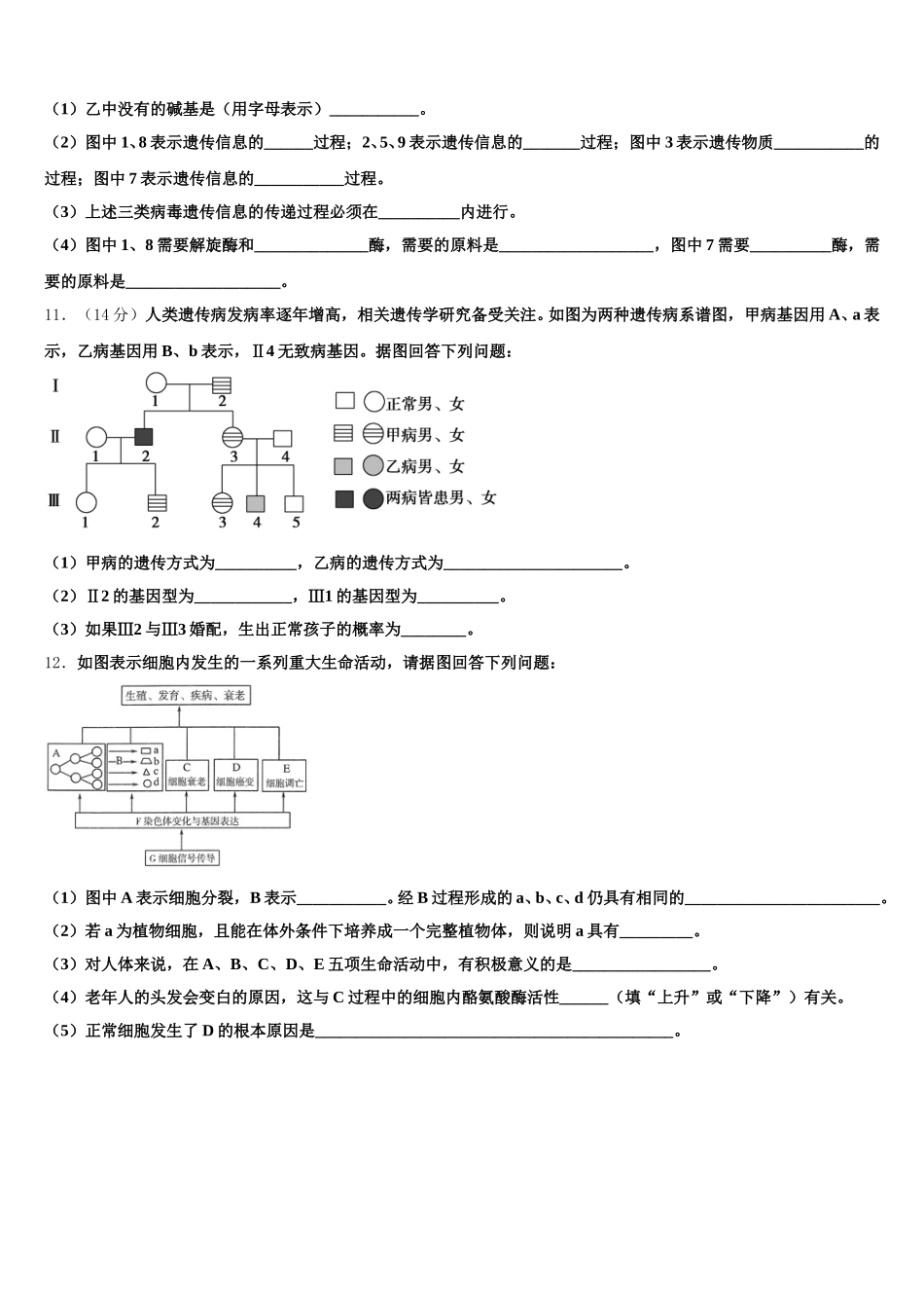 2025年江苏镇江市生物高一下期末教学质量检测模拟试题含解析_第3页