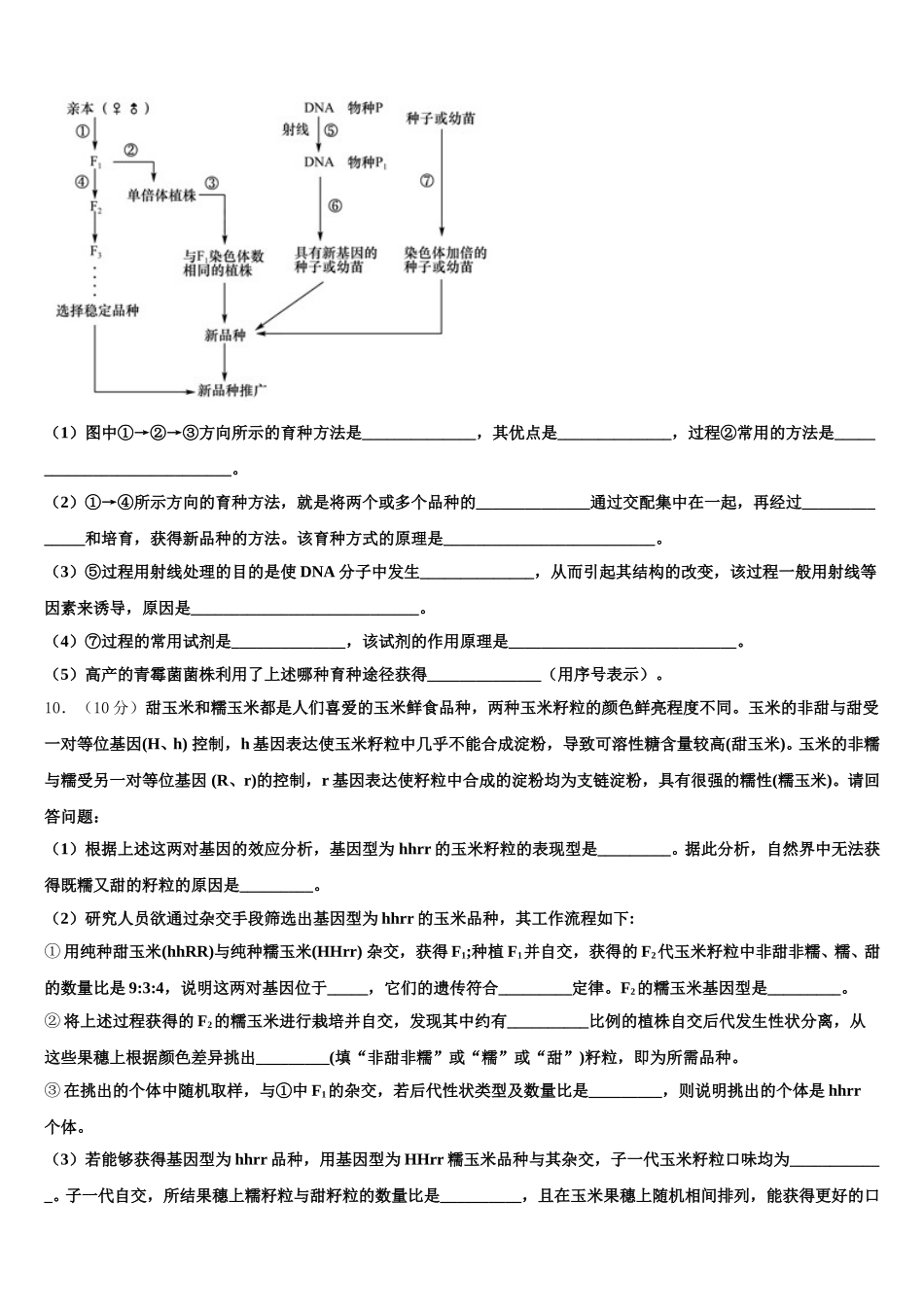 2024-2025学年江苏省蒋王中学生物高一下期末复习检测试题含解析_第3页