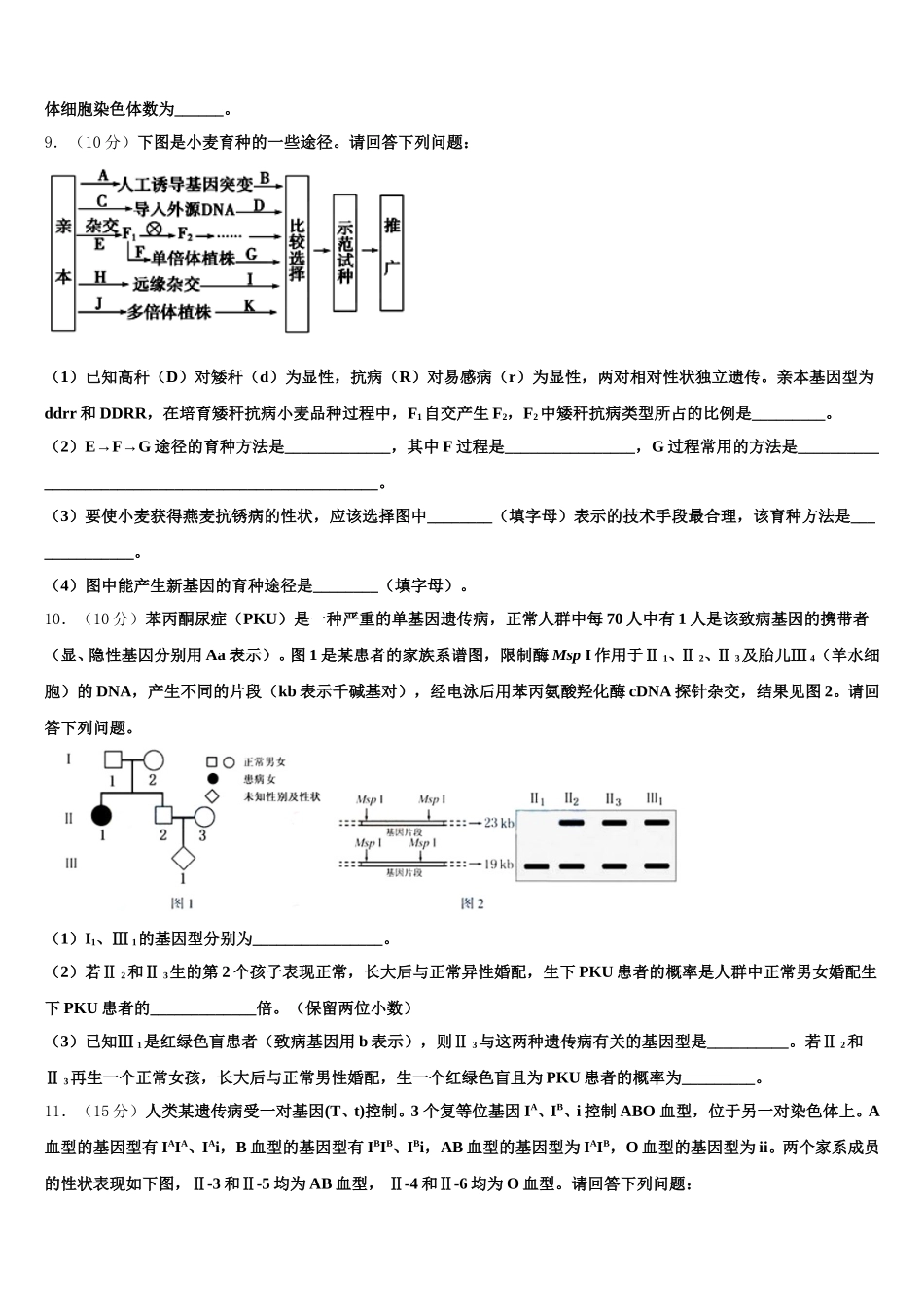 江苏省泰州市姜堰区罗塘高级中学2025年高一下生物期末达标检测试题含解析_第3页