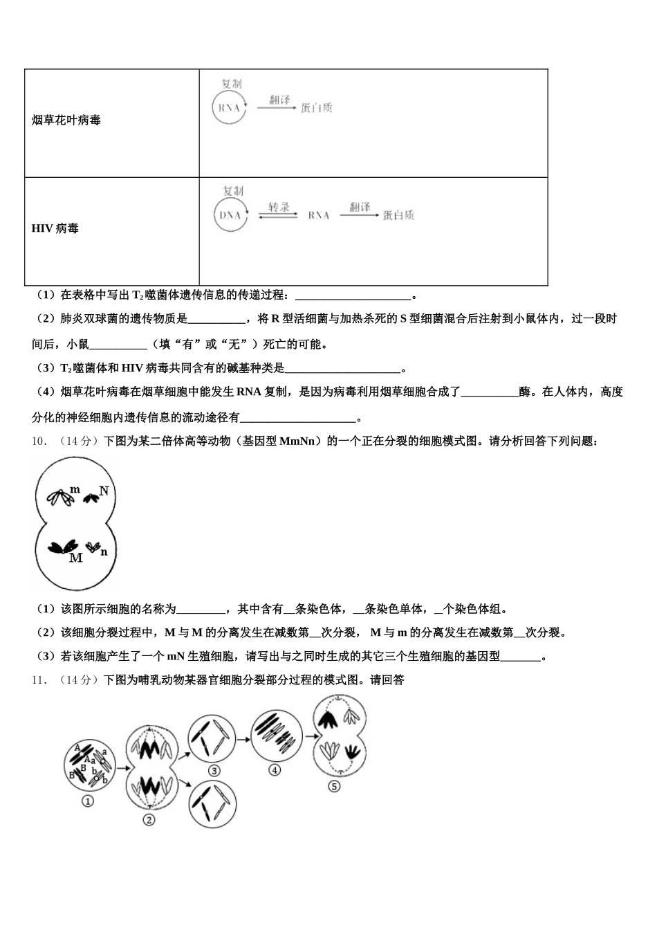 江苏南京市盐城市2025届生物高一第二学期期末联考试题含解析_第3页