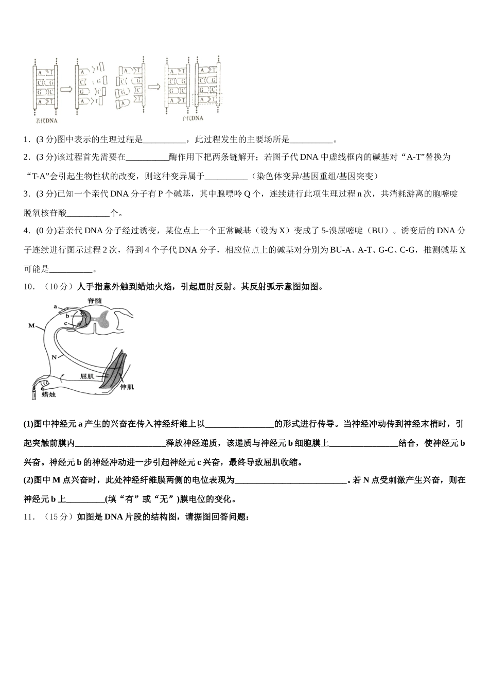 2025年江苏省东台市第一中学生物高一下期末监测试题含解析_第3页