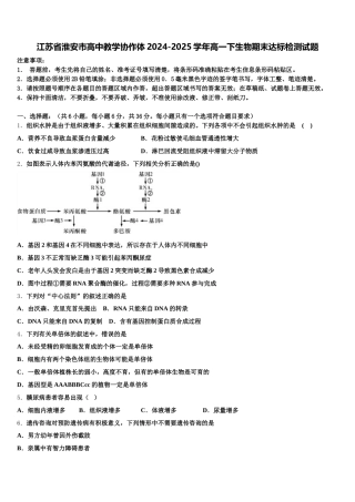 江苏省淮安市高中教学协作体2024-2025学年高一下生物期末达标检测试题含解析