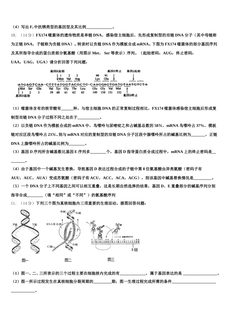 2025届江苏省盐城市高一下生物期末联考模拟试题含解析_第3页