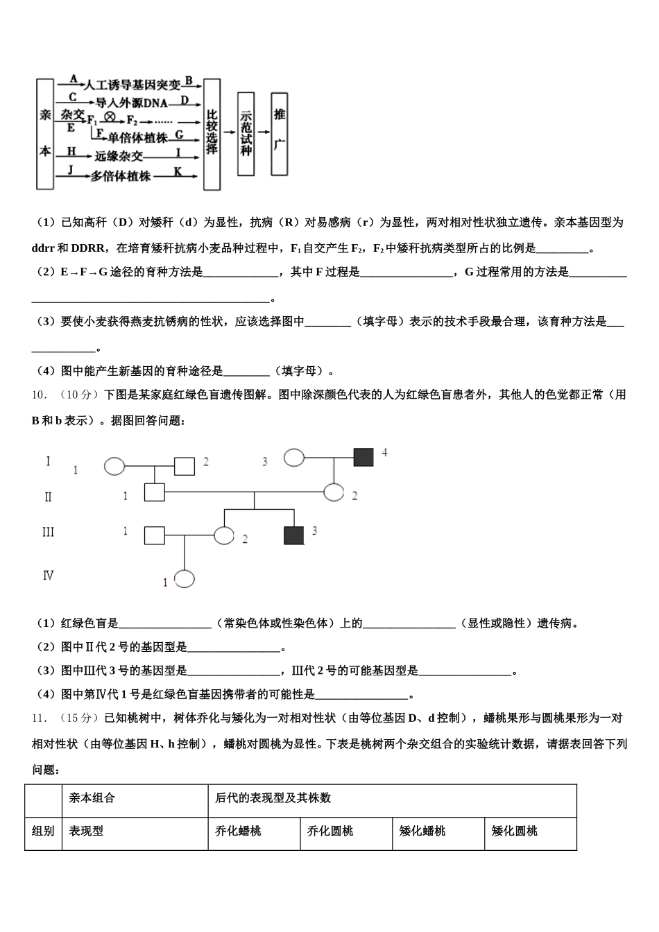 2025年江苏省南京市江浦高级中学生物高一第二学期期末学业质量监测试题含解析_第3页