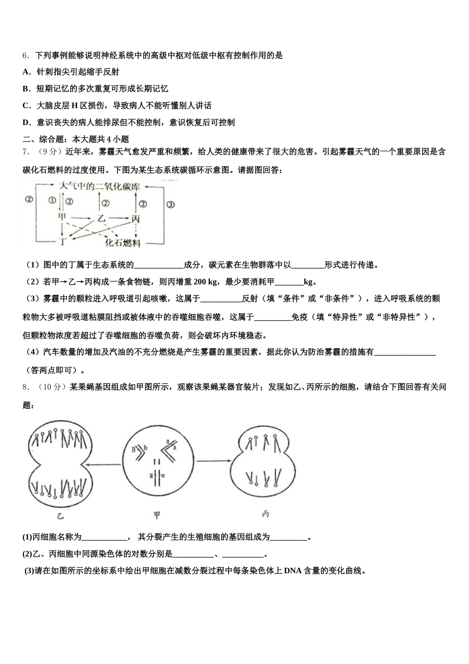 2025年江苏省连云港市海头高级中学生物高一下期末考试模拟试题含解析_第2页