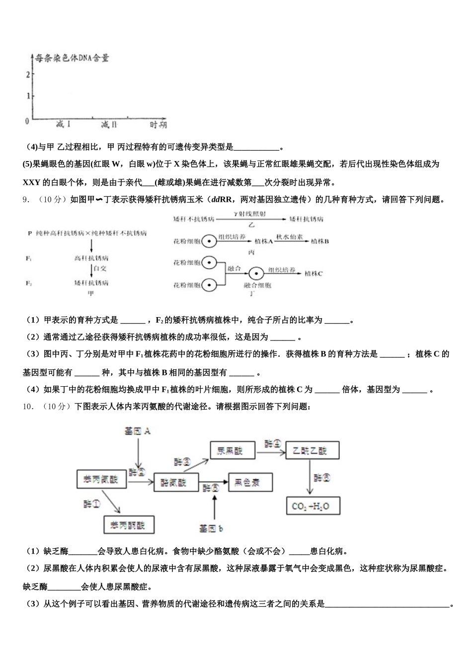 2025年江苏省连云港市海头高级中学生物高一下期末考试模拟试题含解析_第3页