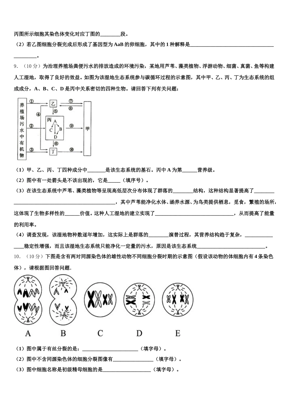 江苏省南京市江宁区高级中学2025届生物高一第二学期期末达标检测模拟试题含解析_第3页