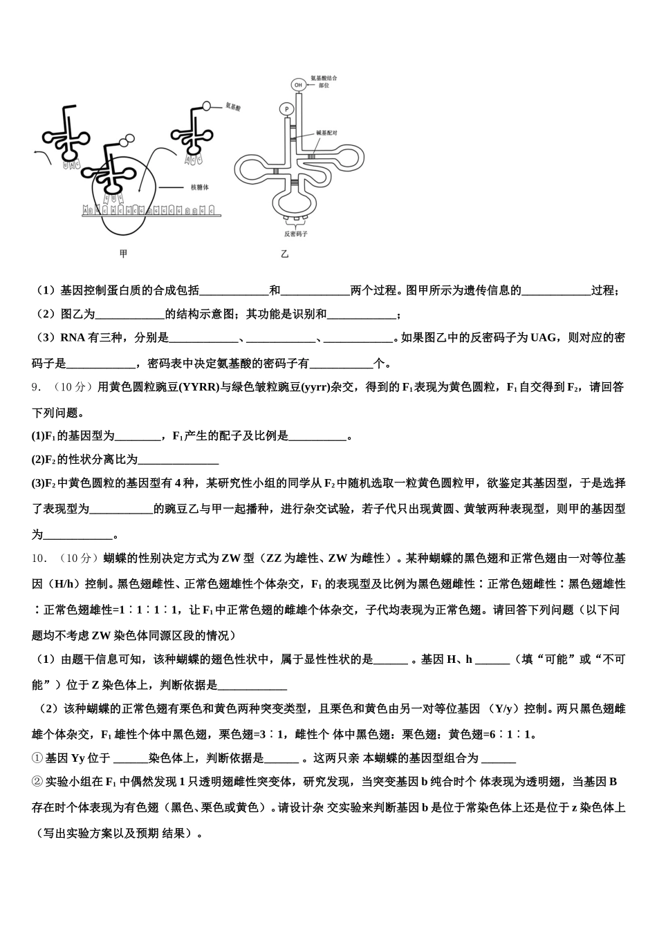 江苏南京玄武区2025届生物高一下期末考试试题含解析_第3页
