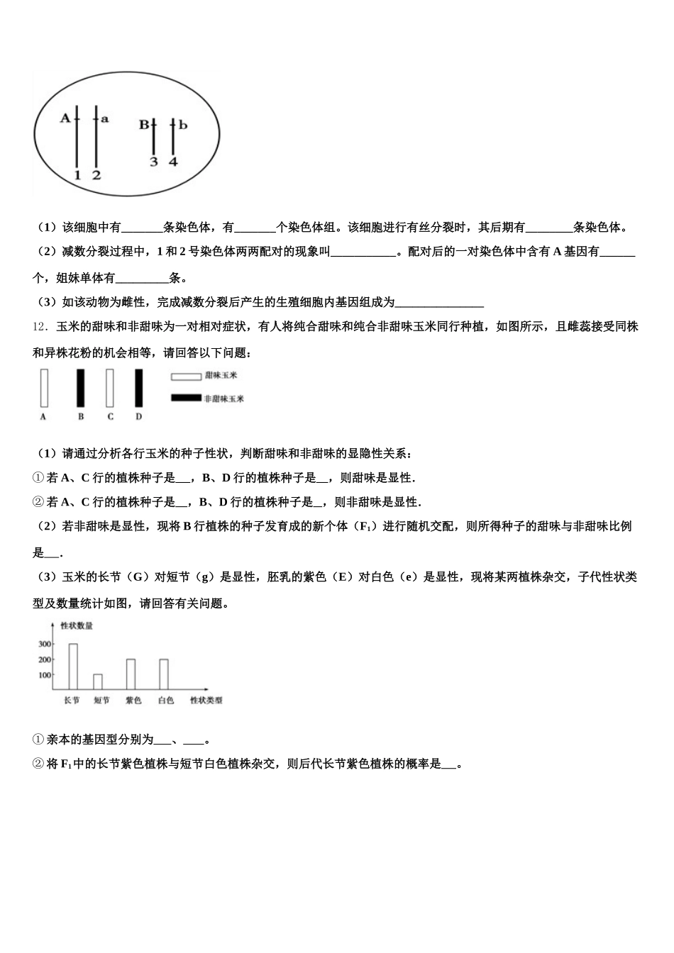 2025年江苏省徐州市侯集高级中学生物高一下期末学业水平测试模拟试题含解析_第3页