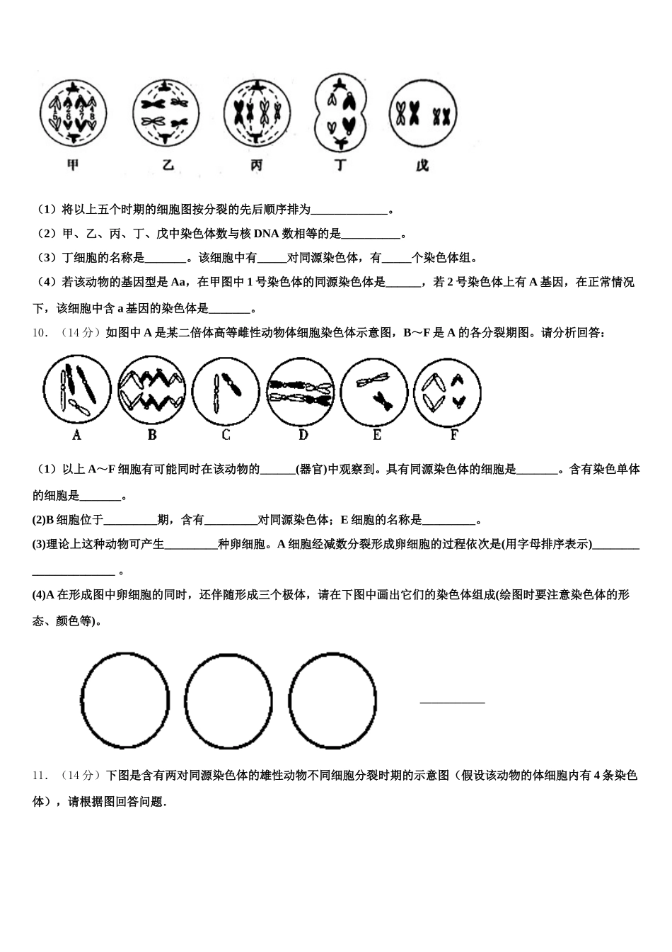2024-2025学年江苏省镇江市镇江中学高一生物第二学期期末达标检测模拟试题含解析_第3页