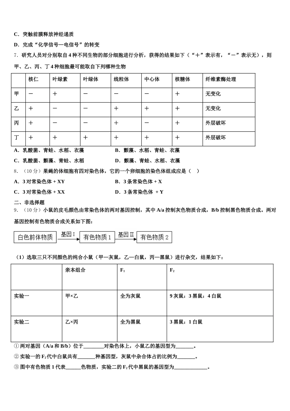 淮安市重点中学2025届高一生物第二学期期末教学质量检测模拟试题含解析_第2页