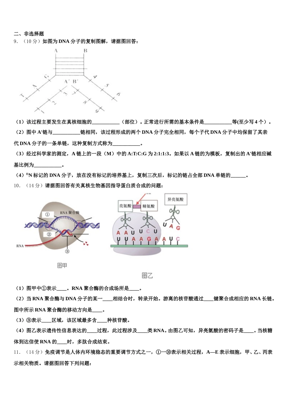 2025届江苏省徐州市重点初中高一下生物期末复习检测模拟试题含解析_第3页