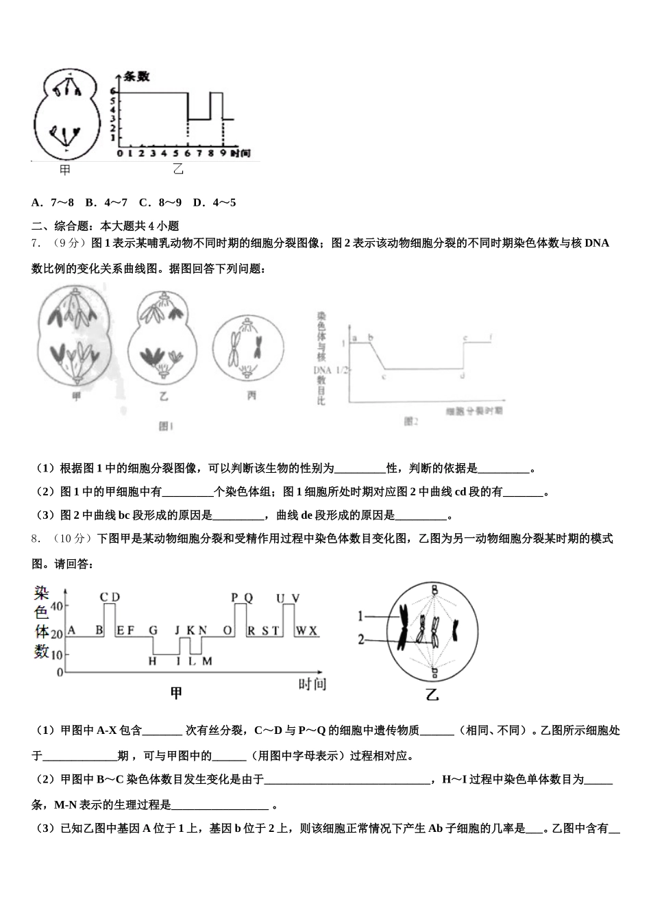 2025年江苏省黄桥中学生物高一下期末检测试题含解析_第2页