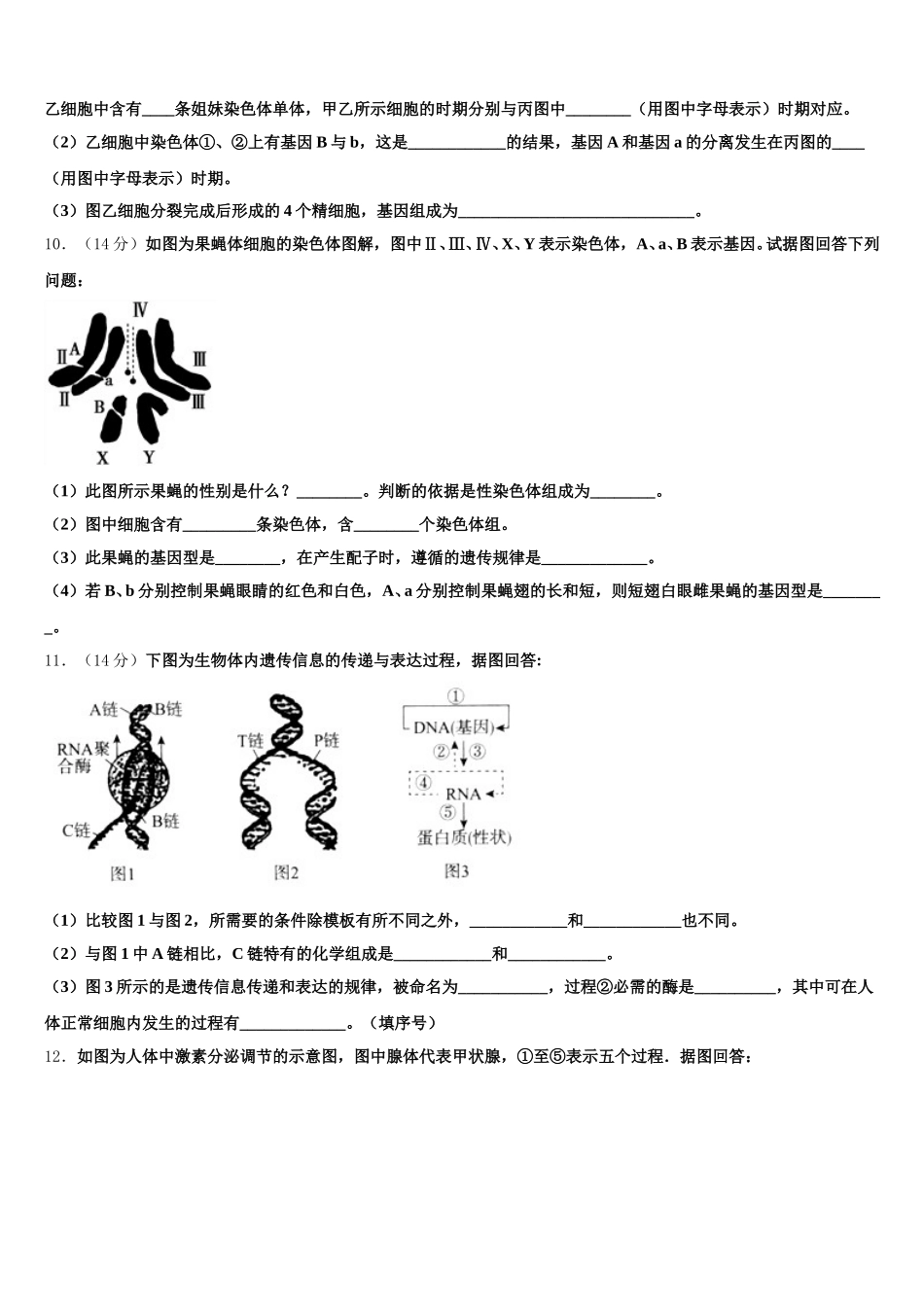 2024-2025学年江苏省连云港市赣榆区生物高一下期末预测试题含解析_第3页