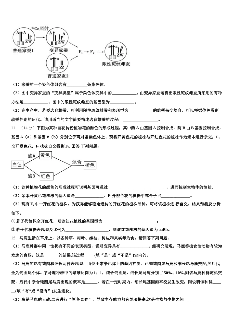 江苏省苏州市第一中学2025届生物高一下期末检测试题含解析_第3页