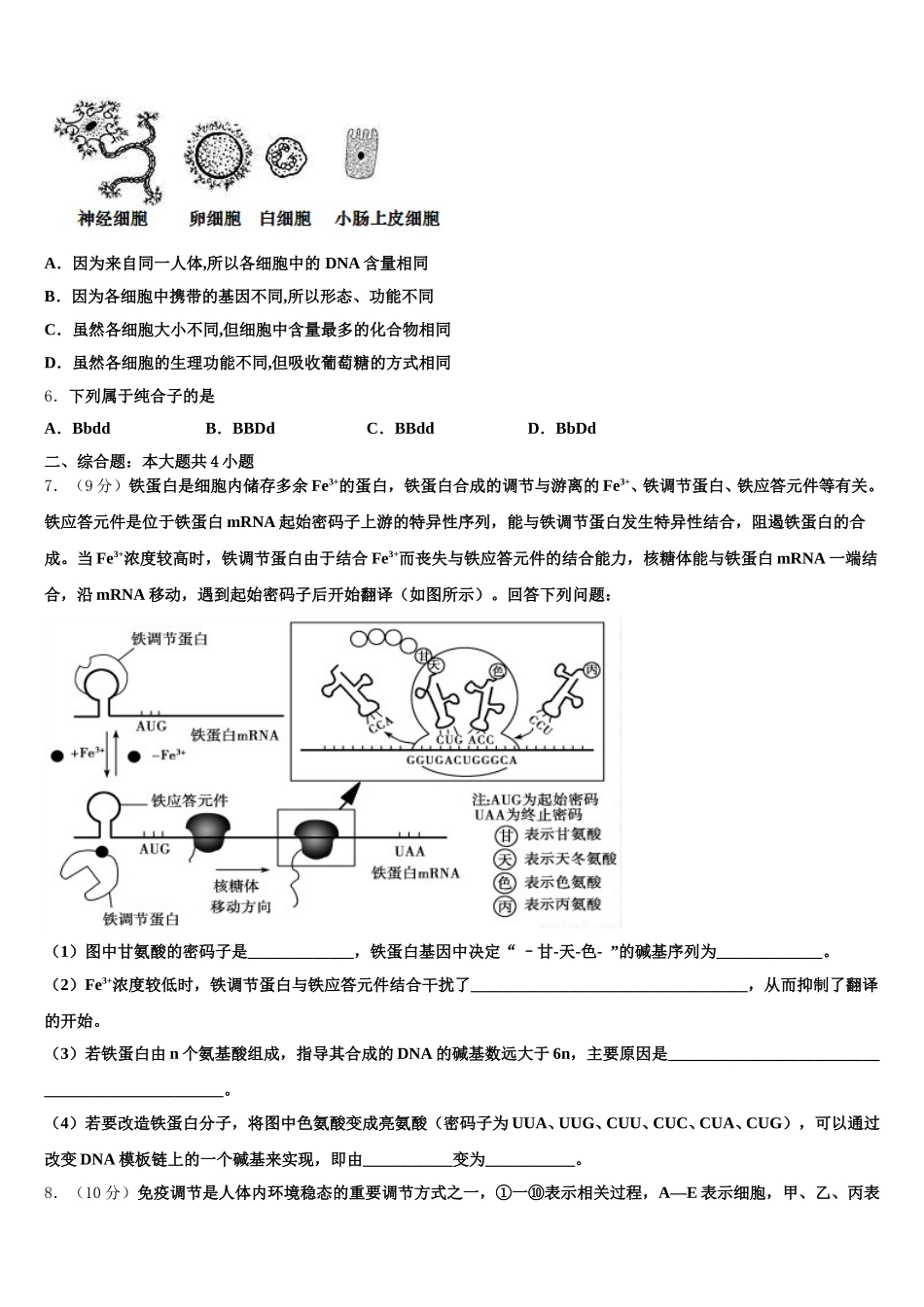 2025年江苏省徐州市睢宁县高级中学生物高一下期末经典模拟试题含解析_第2页
