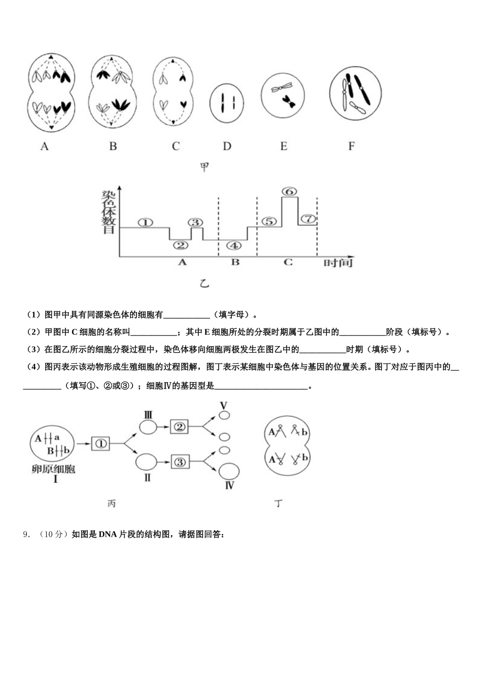 2025年江苏省常州第一中学生物高一第二学期期末检测模拟试题含解析_第3页