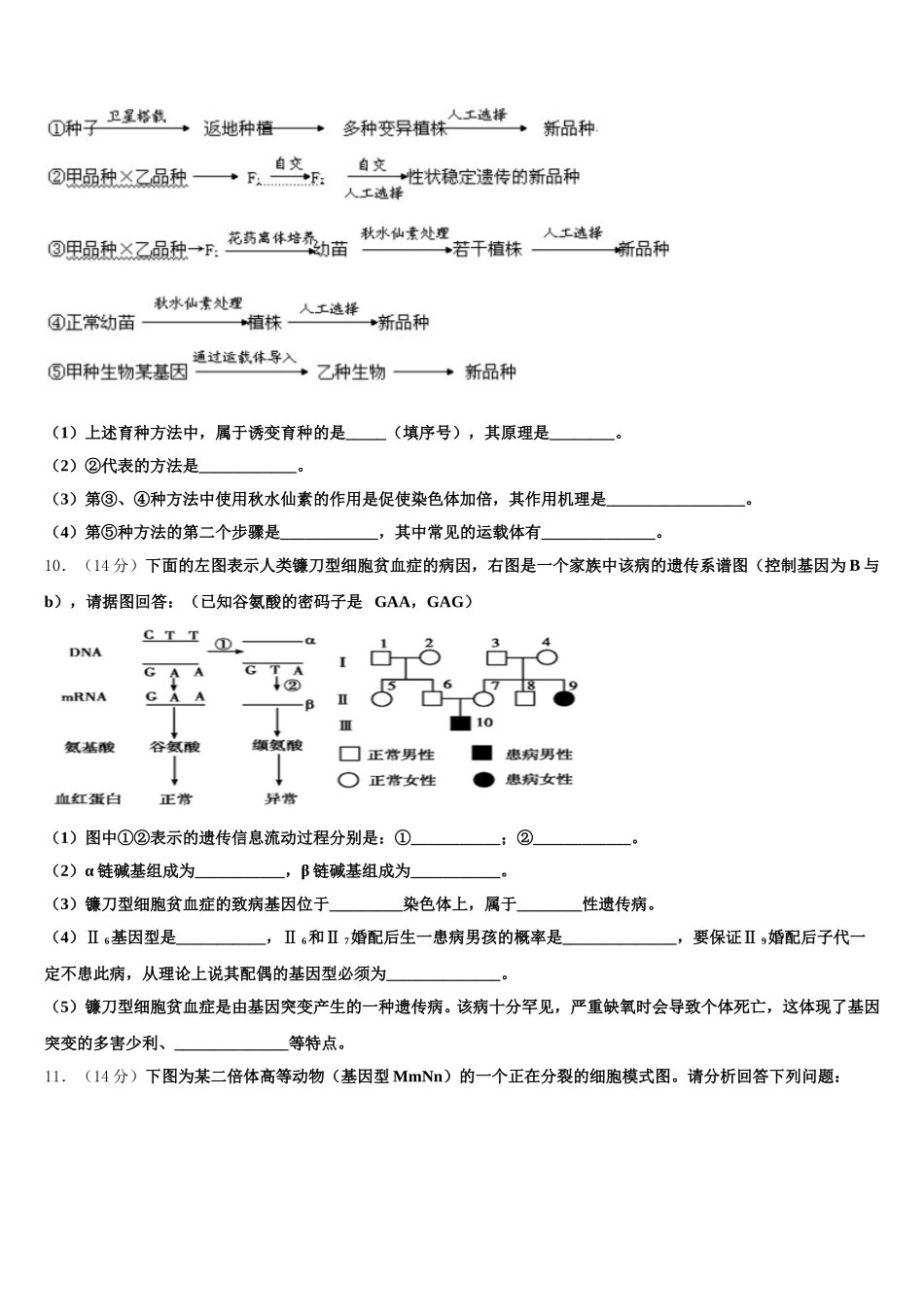 江苏省苏州中学2024-2025学年高一生物第二学期期末教学质量检测试题含解析_第3页