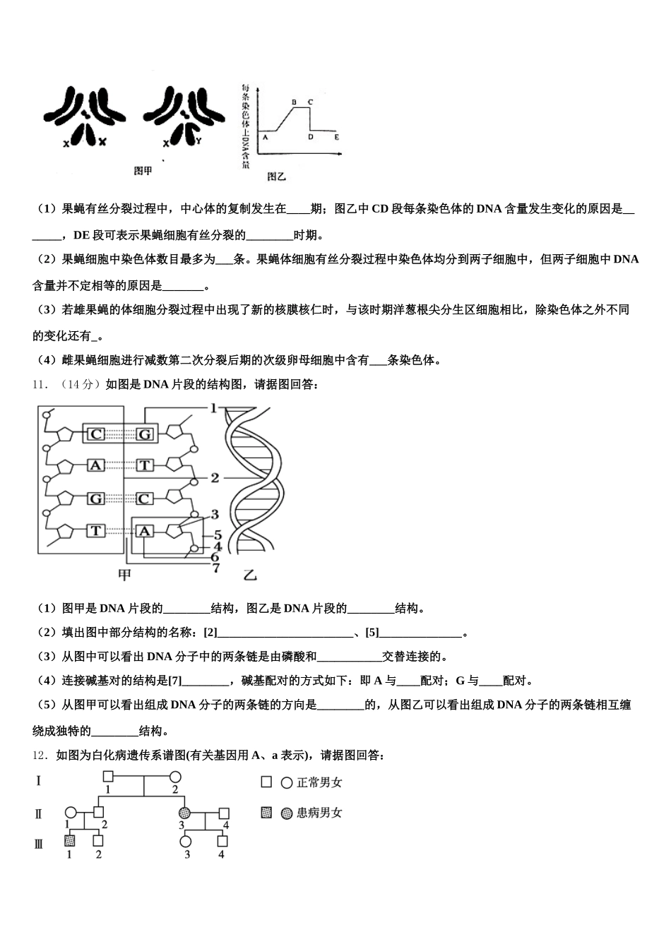 2025年宁夏青铜峡市吴忠中学分校生物高一第二学期期末检测试题含解析_第3页