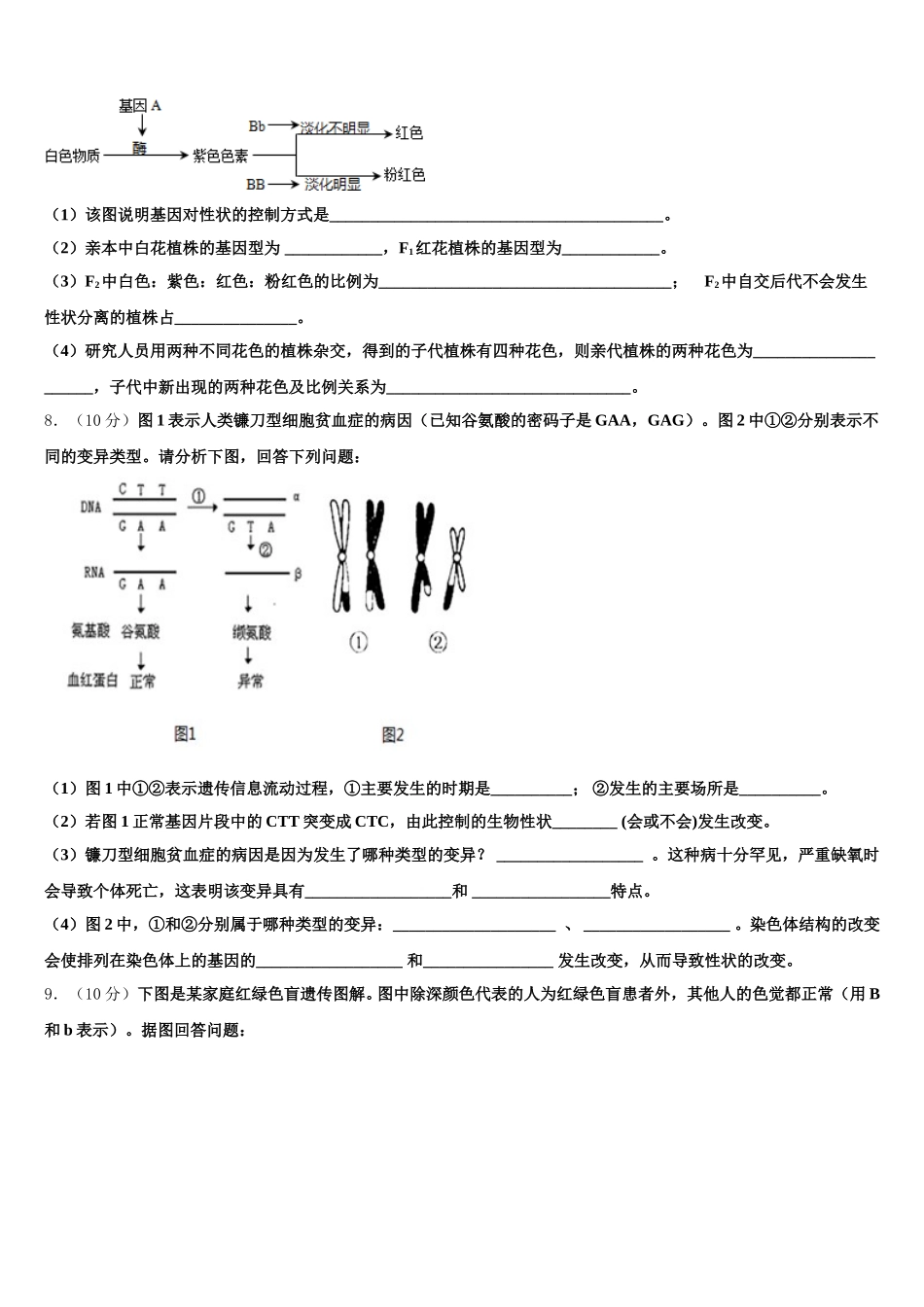吴忠高级中学2025年高一下生物期末质量检测试题含解析_第2页