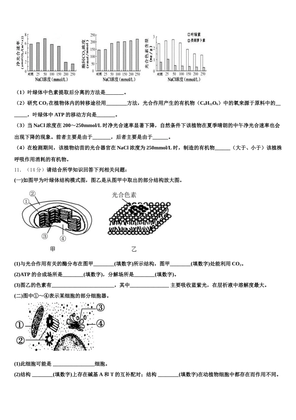 2025届宁夏育才中学勤行校区高一生物第二学期期末质量跟踪监视试题含解析_第3页