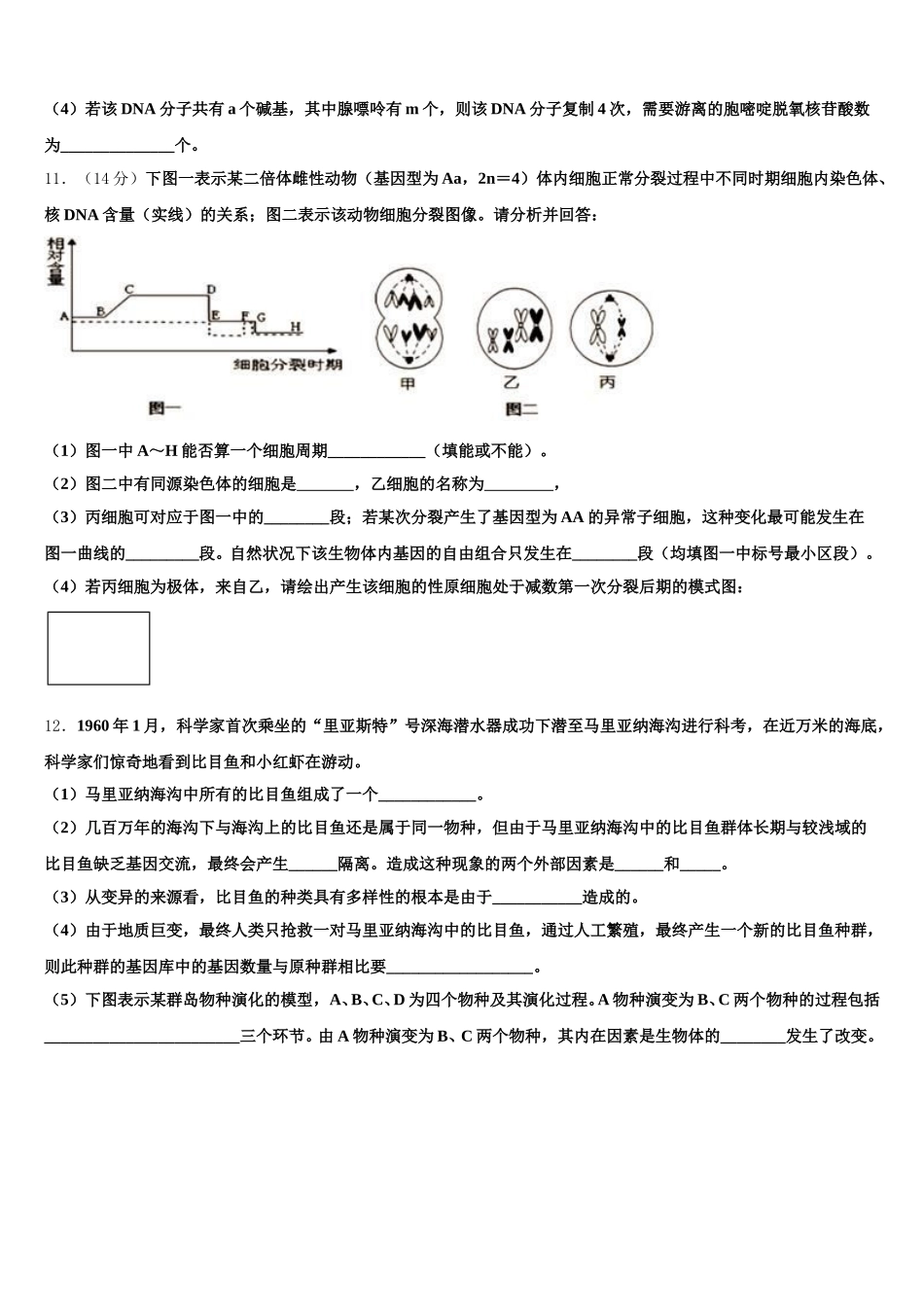 2024-2025学年宁夏省中卫高一生物第二学期期末考试模拟试题含解析_第3页