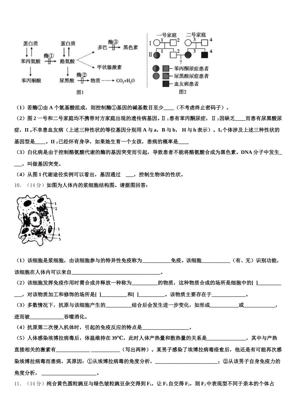 2025届宁夏育才中学勤行校区高一生物第二学期期末预测试题含解析_第3页