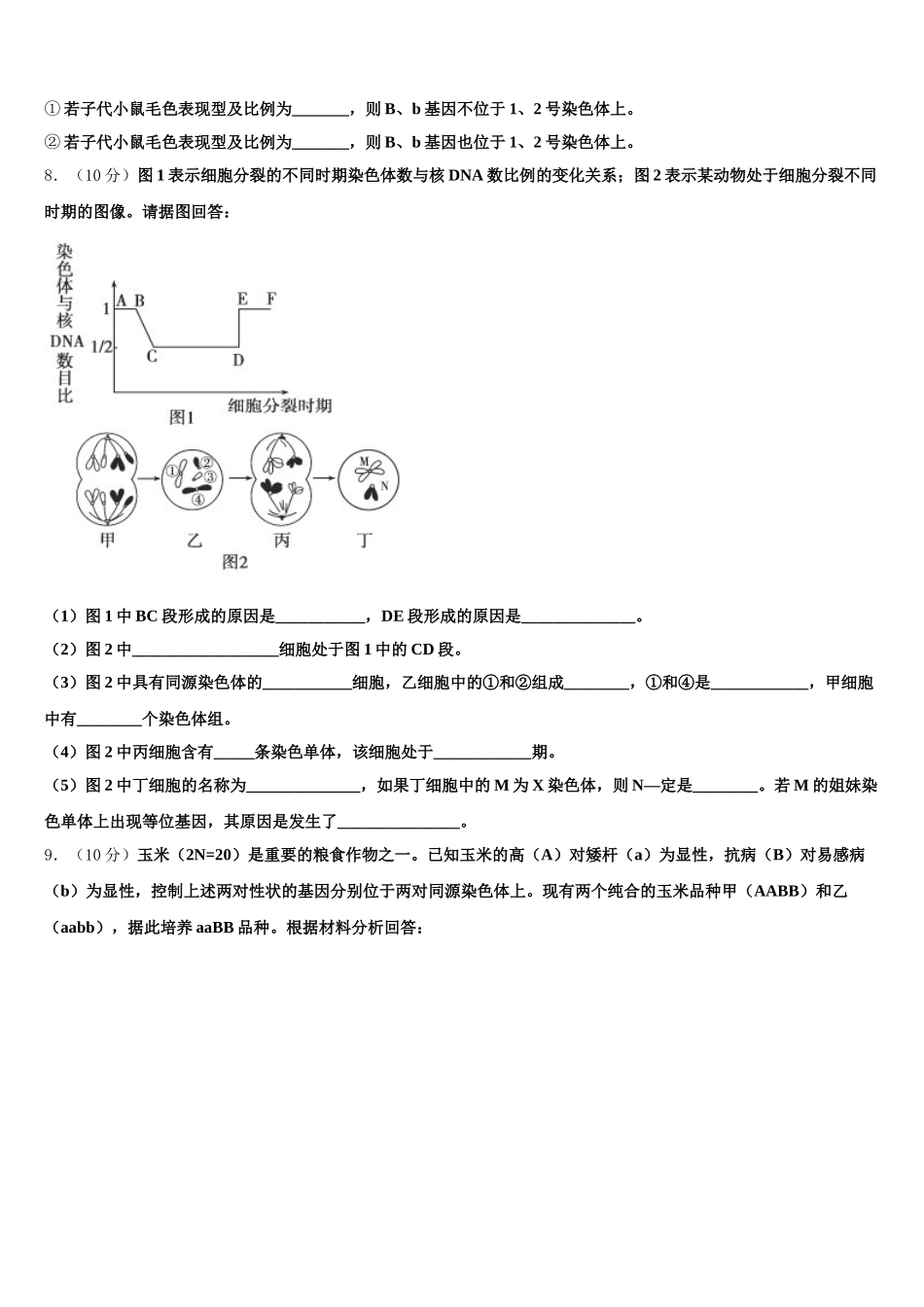 宁夏银川市长庆高级中学2025年高一下生物期末学业质量监测模拟试题含解析_第3页