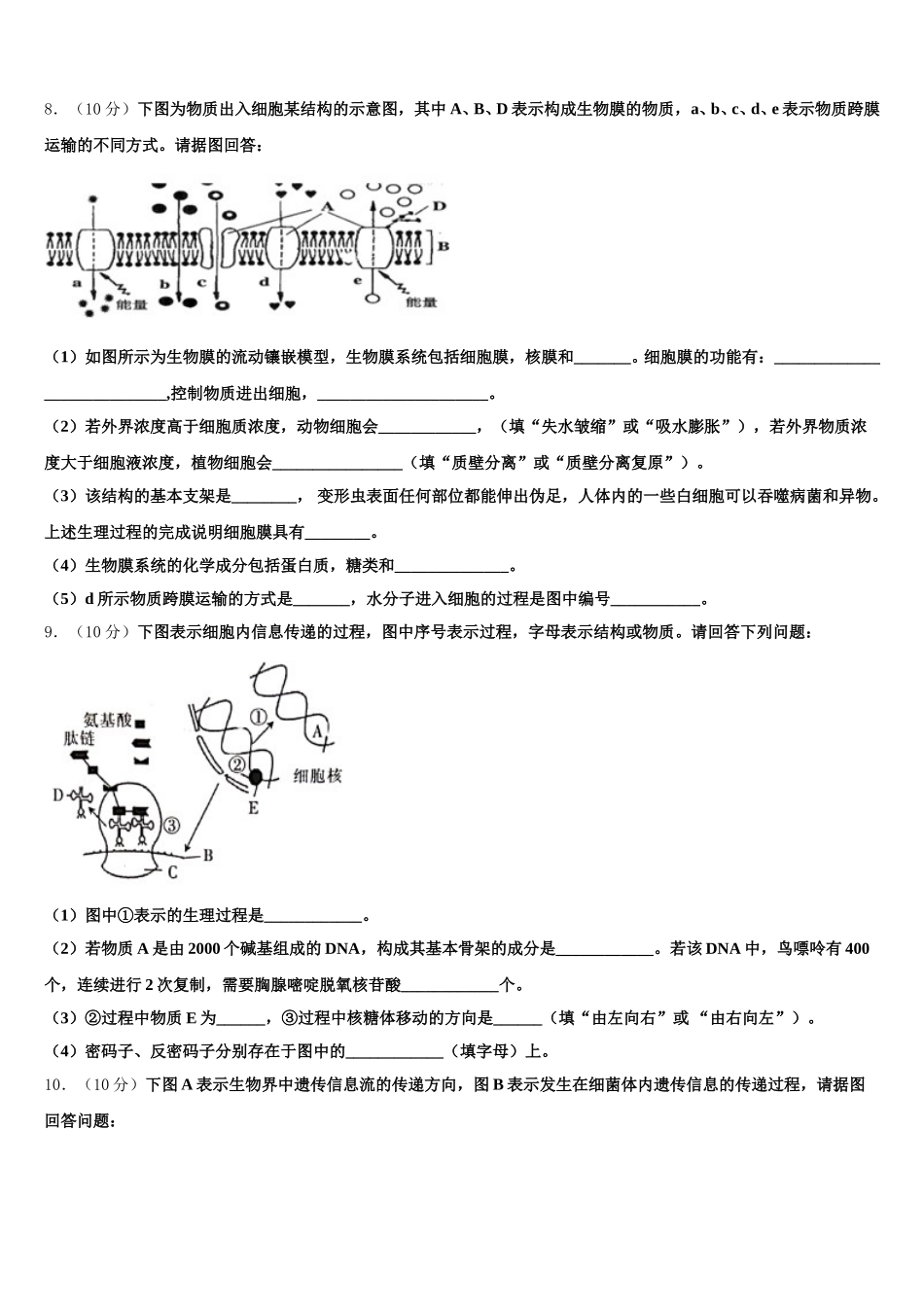 宁夏育才中学2025年生物高一下期末经典试题含解析_第3页