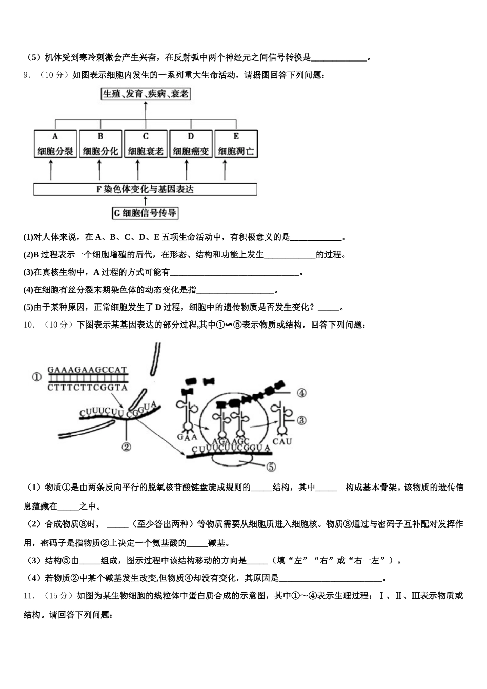宁夏大学附中2025年生物高一第二学期期末复习检测模拟试题含解析_第3页