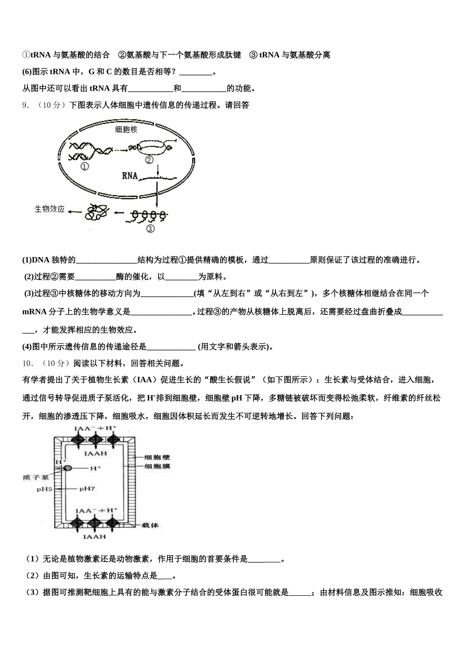 2024-2025学年宁夏银川二十四中高一下生物期末达标测试试题含解析_第3页