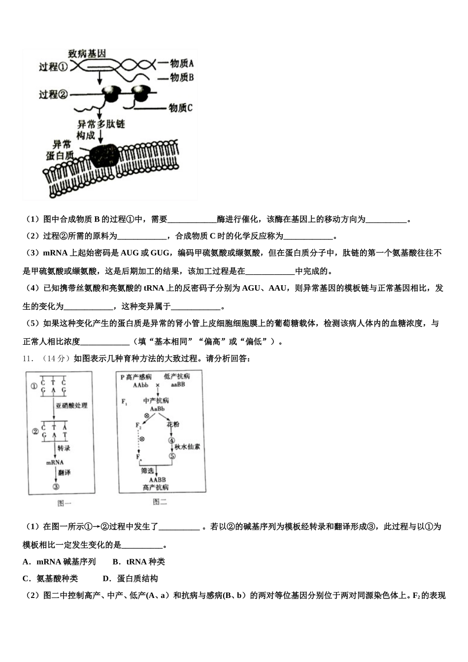 宁夏银川市兴庆区银川一中2025年高一下生物期末调研试题含解析_第3页