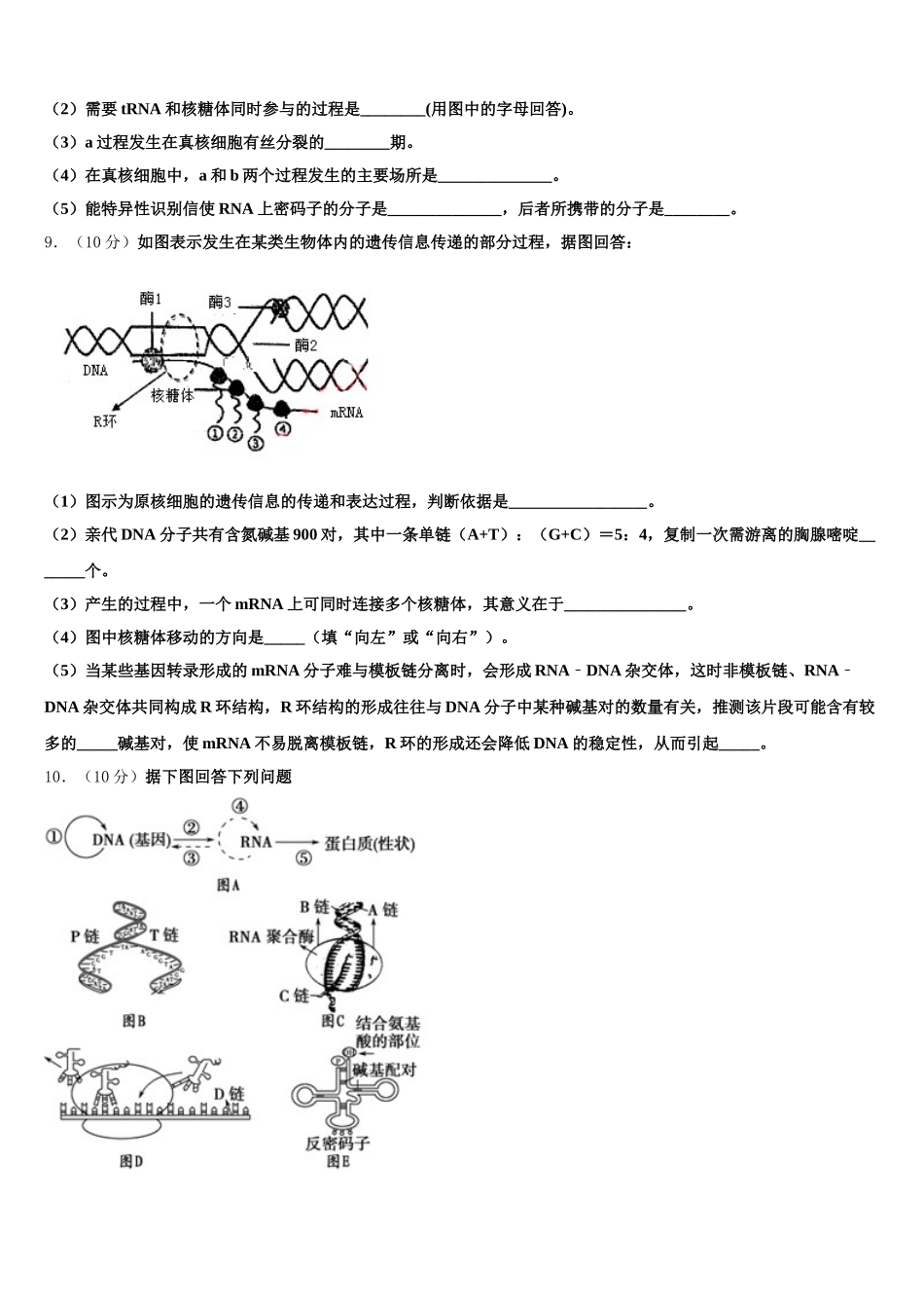 宁夏回族自治区石嘴山市平罗中学2024-2025学年生物高一下期末达标测试试题含解析_第3页