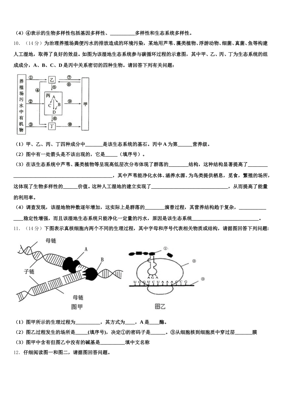 宁夏回族自治区银川市兴庆区一中2025年生物高一下期末检测试题含解析_第3页