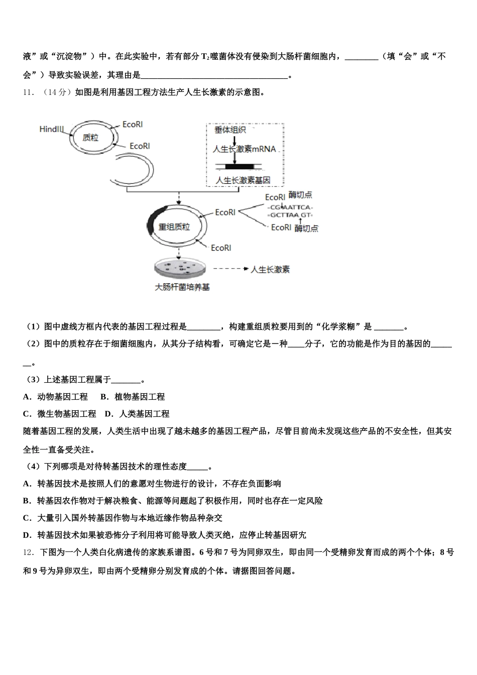 宁夏银川六中2025年高一下生物期末教学质量检测模拟试题含解析_第3页