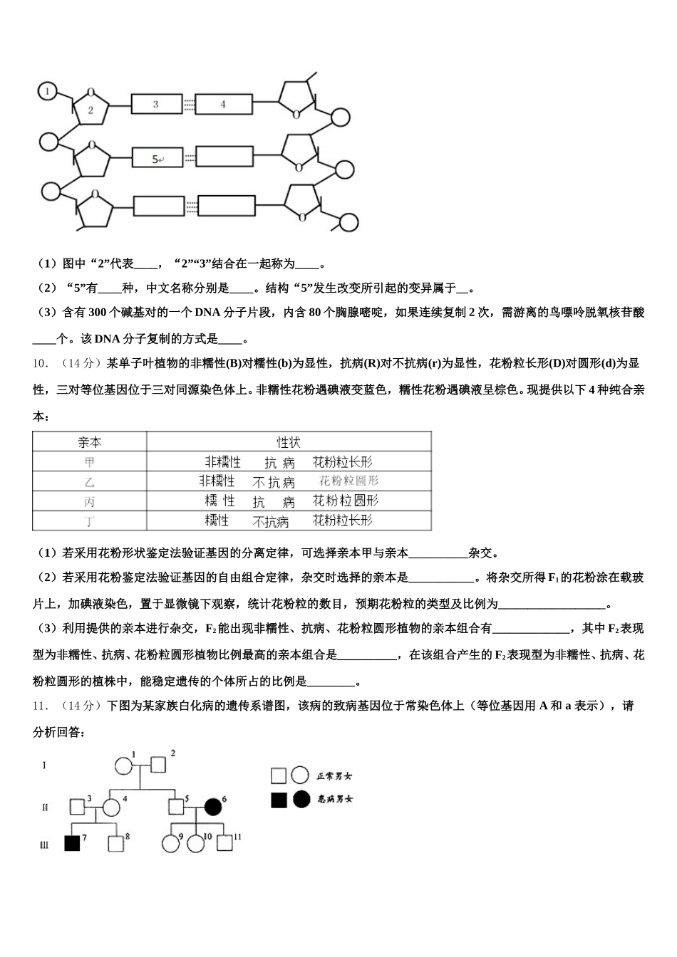 2025年宁夏回族自治区银川市一中生物高一第二学期期末学业水平测试试题含解析_第3页