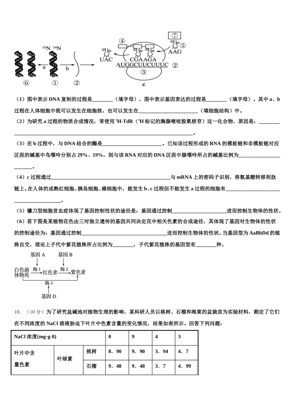 贵州省铜仁市2024-2025学年高一生物第二学期期末综合测试模拟试题含解析_第3页
