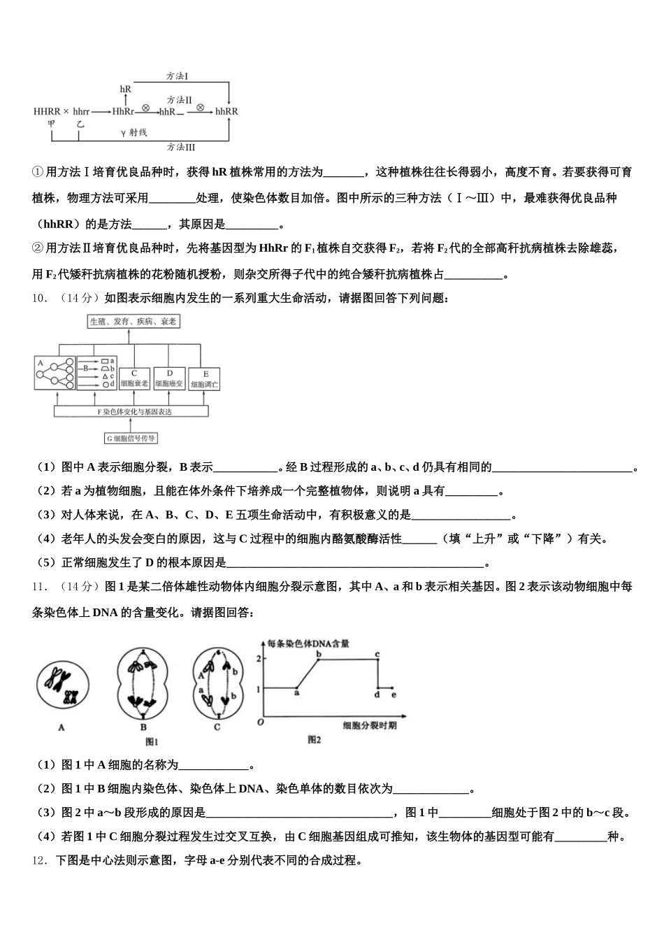 贵州省贵阳市普通高中2024-2025学年生物高一第二学期期末学业水平测试模拟试题含解析_第3页