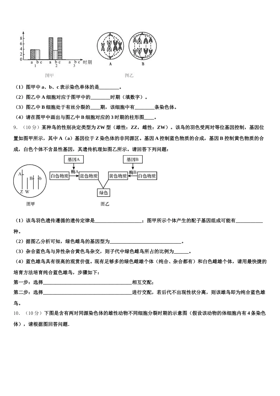 2024-2025学年贵州省贵阳附中高一下生物期末学业水平测试模拟试题含解析_第3页