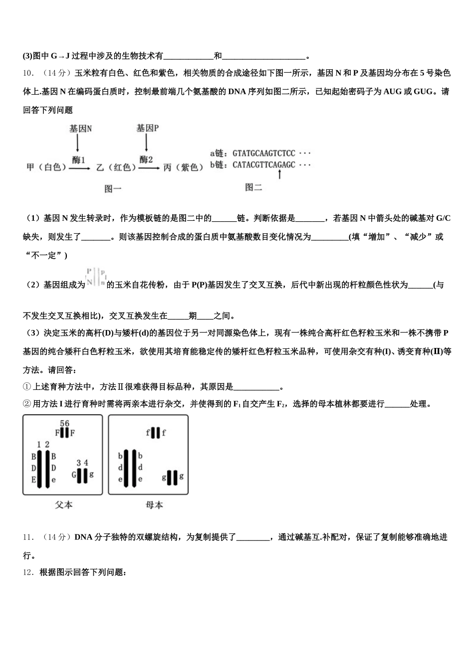 2025年贵州省遵义市第四中学生物高一第二学期期末考试试题含解析_第3页
