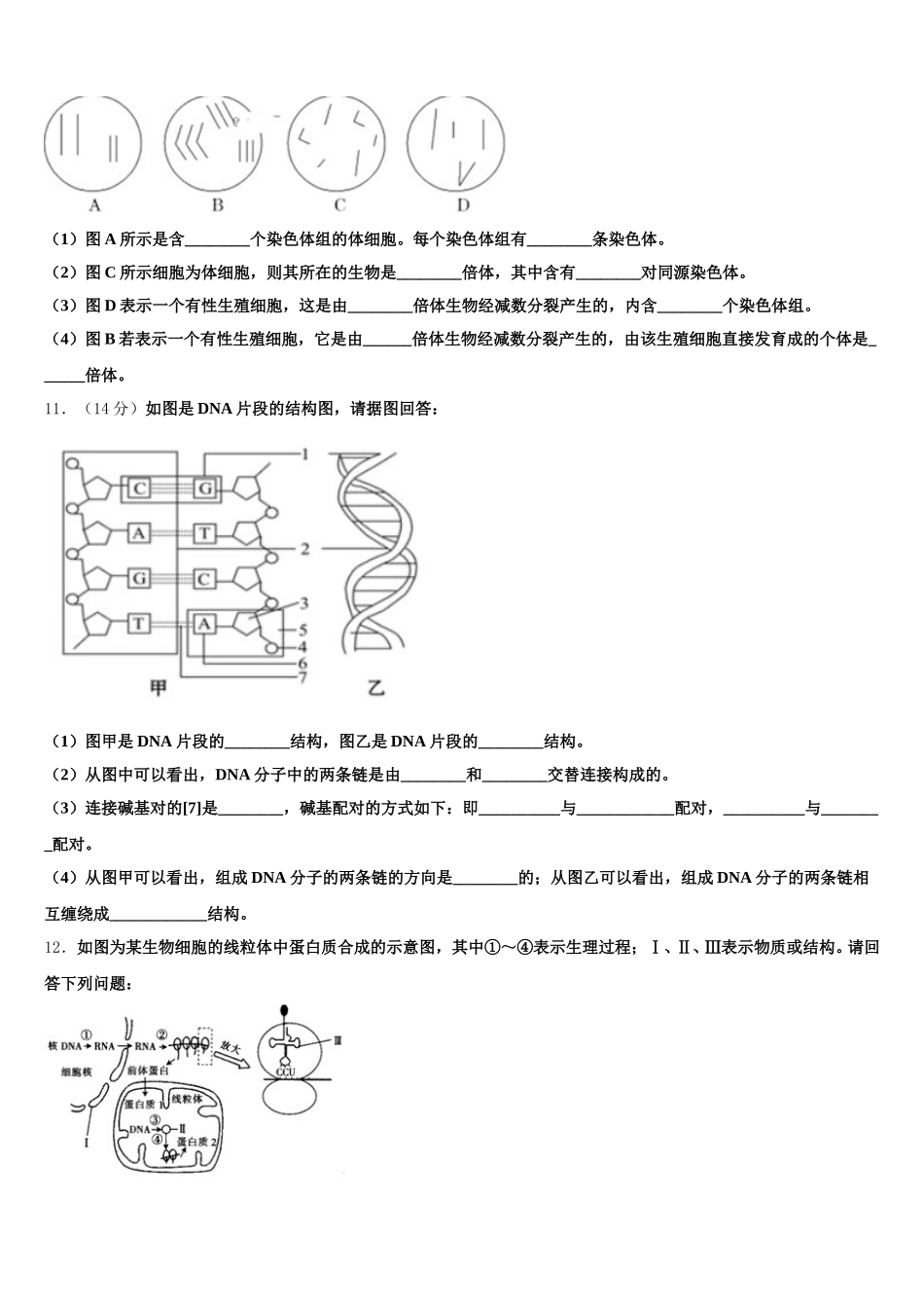 贵州师范大学附属中学2025届生物高一下期末综合测试试题含解析_第3页