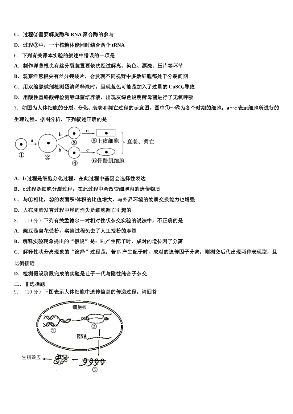 贵阳市第三实验中学2025届高一生物第二学期期末联考试题含解析_第2页