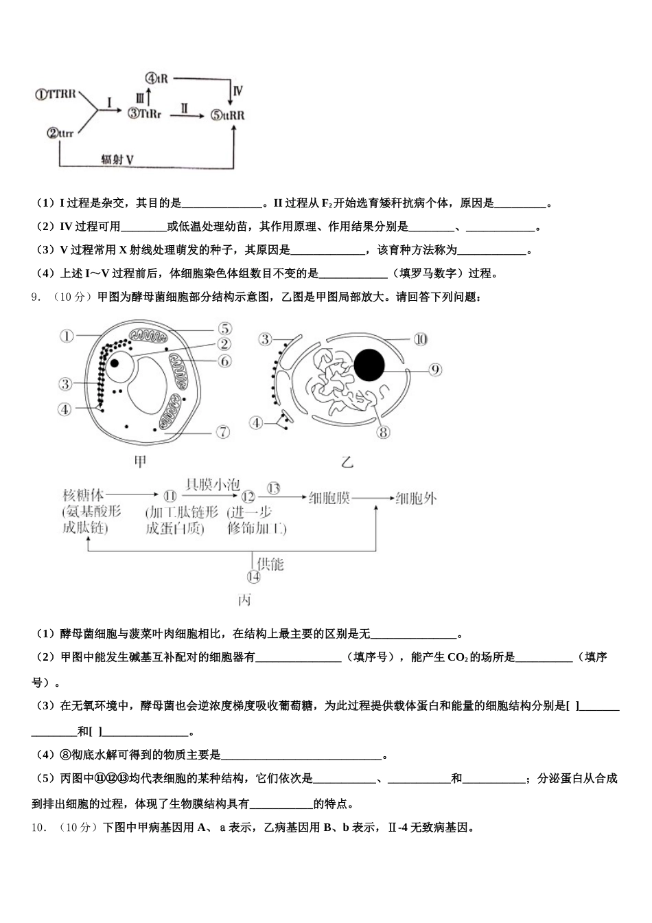 2025年贵州省遵义第二教育集团高一下生物期末质量跟踪监视模拟试题含解析_第3页